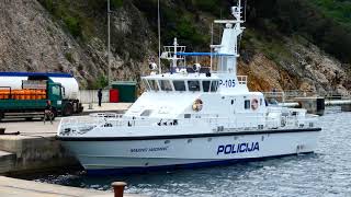 Polizei Schiff Fähre Ferry Trajekt Valbiska Krk nach Merag Cres Jadrolinija Kroatien fz8283 [upl. by Clary]