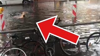 Berlin im Ausnahmezustand Part 2 29062017  Starkes Unwetter  Schwimmen Trotz Regen [upl. by Haslam975]