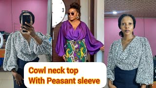 How to CutampStitch cowl neck top youtube viral diy [upl. by Cyndie]