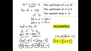 Factorising Quadratic Expressions  GCSE Maths [upl. by Nnylirret]