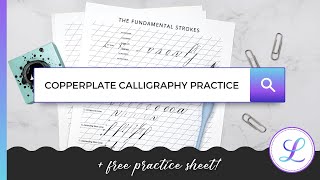 Copperplate Calligraphy Practice Tips  Free Practice Sheet calligraphyforbeginners [upl. by Annairba]