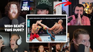 MMA YOUTUBERS react to Alex Pereiras Nasty Head Kick KO Vs Jiri Prochazka 🔥 [upl. by Anaiad425]