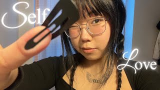 ASMR Tracing your face with a Hair Clip  Complimenting you❤️ real camera touching [upl. by Anined]