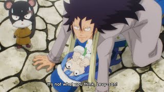 Gajeel falls on Juvia amp Levy witnesses it [upl. by Trocki]