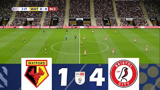 Watford vs Bristol City 14  EFL Championship 202324  Match Highlights [upl. by Atteuqahc]