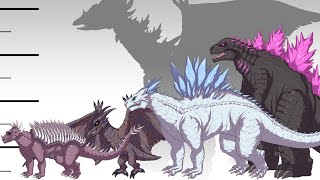 GODZILLA Monster Anguirus Hybrid Evolution Size Comparison Animation [upl. by Yul582]