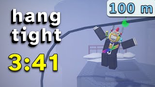 Roblox quothang tightquot Speedrun 100m Climb in 341 [upl. by Yrral]