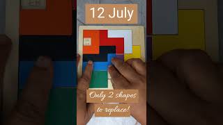 12 July Calendar Puzzle  World Paper Bag Day puzzle dailypuzzle calendar shapes funlearning [upl. by Ramalahs]