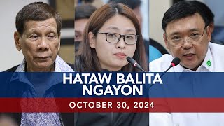 UNTV Hataw Balita Ngayon  October 30 2024 [upl. by Nona]