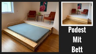 Podest mit ausziehbarem Bett Podestbett selber machen diy carpenter selbermachen studio [upl. by Adnalro]