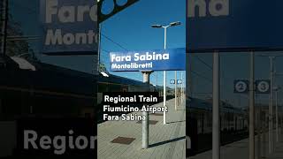 Rome Fiumicino Airport to Fara Sabina regional train Stops RomaTiburtina line Metro B connects [upl. by Llenyar]