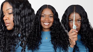 1 minute install 😱Ready To Go Glueless Loose Deep Wave Wig  Pre Everything  Ft Wiggins Hair [upl. by Arotal]