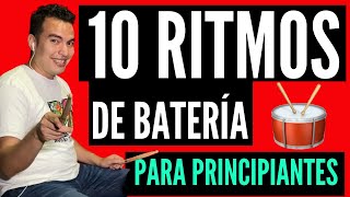 10 ritmos de BATERÍA para principiantes ✅ Cómo empezar a tocar la batería [upl. by Alegnad]