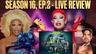 RuPaul’s Drag Race Season 16 Ep2  Live Review [upl. by Qulllon]