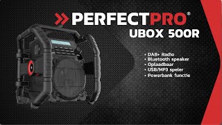 PerfectPro UBOX 500R Bouwradio BLUETOOTH DAB FM AUX In USBspeler [upl. by Notyarb]