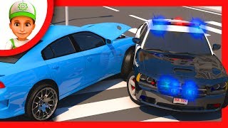 Cars Police and Handy Andy chase to bandit  Cartoons Video [upl. by Lavella340]