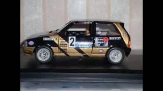 Fiat Uno Turbo ie Rally Limone Piemonte 1987 124 base Bburago by SamDieCastArt [upl. by Kunkle]