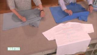 How to Fold a TShirt  Marthas Best Clothes Folding Hack [upl. by Petunia]