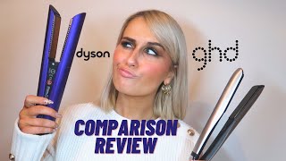 DYSON CORRALE VS GHD PLATNIUM COMPARISON REVIEW amp DEMO [upl. by Carolyne]