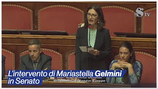 Mariastella Gelmini in risposta alle dichiarazioni della Premier Meloni in vista del Consiglio UE [upl. by Narmak]