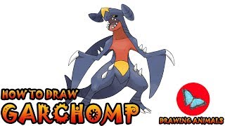 How To Draw Garchomp Pokemon  Coloring and Drawing For Kids [upl. by Ariada]