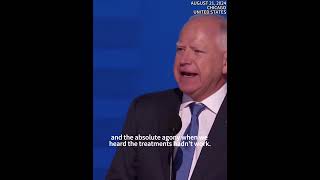 MOMENT Walzs son Gus gets emotional during dads speech at DNC [upl. by Gnus]