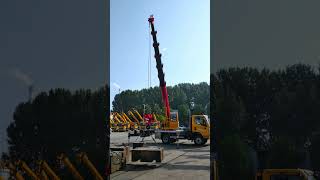 5 ton truck crane 30 m arm length lifting weight 750 kg and reaching distance 21 m crane [upl. by Witkin]