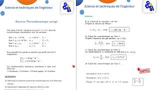 Exercice 3 Thermodynamique corrigé partie 1 [upl. by Achilles]