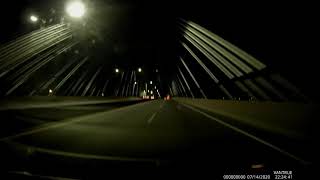 Driving over Port Mann Bridge at Night Southbound [upl. by Herby]