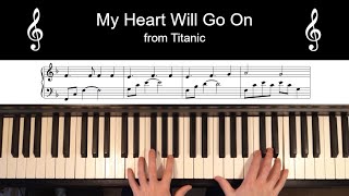 Titanic  My Heart Will Go On  Easy Piano Solo [upl. by Eninahpets731]