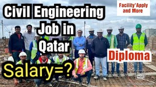 Diploma Civil Engineering job in QatarSalaryRequirementsFacilitiesWork Visaand More [upl. by Essirahc894]