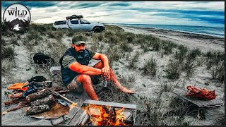 FISHING COOKING AND CAMPING ON THE BEACH [upl. by Cerveny]