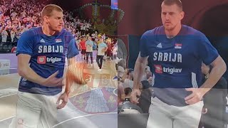 Nikola Jokic  TOTALLY FOCUSED ON WINNING  doing his WARM up ROUTINE before the game [upl. by Aciretehs]