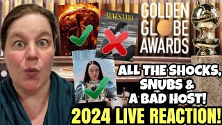 2024 GOLDEN GLOBES LIVE REACTION one HUGE surprise [upl. by Aurelie881]