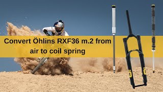 Conversion from air to coil spring on an Öhlins RXF36 m2 [upl. by Christabella25]