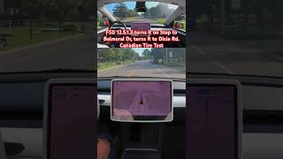 FSD 12513 turns R on Stop then turns R to Dixie Rd Canadian Tire Test teslafsd fsdbeta fsd [upl. by Vod]