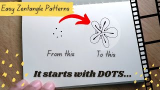 9 Easy Zentangle Patterns That Start With DOTS Step by step  Practice with me  Zentangle® Art [upl. by Enyaw]