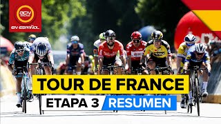 Tour de Francia Etapa 3 Resumen  ¡Caídas brutales para el Jumbo Visma y el Team INEOS [upl. by Yeltneb]