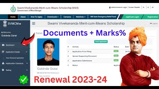 SVMCM Scholarship RENEWAL Application Form Fill Up 202324 🚀 Step by Step Documents  Marks ✅ [upl. by Aramoix]