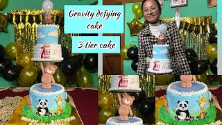 Gravity defying Cake  3 tier cake  red velvet cake [upl. by Danialah]