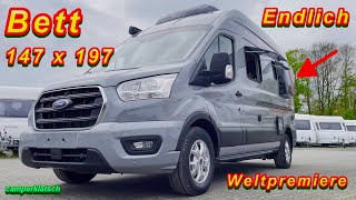 Unglaublich Größtes Bett im Camper Van👍Neu 2023🫵Kastenwagen Wohnmobil Weinsberg Carabus Ford 600 MQ [upl. by Nevsa]