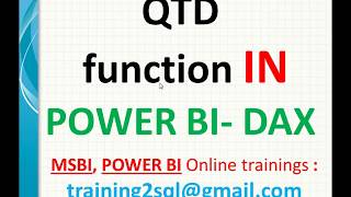 DAX functions  power bi qtd calculation  qtd in power bi  qtd in dax [upl. by Eugenio112]