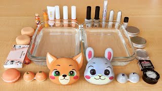 Mixing Makeup Eyeshadow Into Slime Coral vs Gray Special Series 24 Satisfying Slime Video [upl. by Nachison]