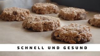 Gesunde Haferflockenkekse ohne Mehl und ohne Zucker Haferkekse rezept Vegan [upl. by Thurber]