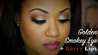 Golden Smokey Eye  Berry Lips [upl. by Crespo]