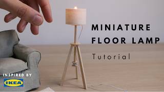 Simple Miniature Floor Lamp  Tutorial IKEA inspired [upl. by Annora]