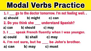 Modal Verbs Exercises  English Grammar Question Answer  Quiz Modal Verbs [upl. by Atcliffe]