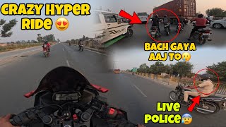 Crazy hyper ride😍 bach geya 😱 police vala 🥲 ​⁠Suhaanrider02 [upl. by Merrow]