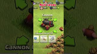 Cannon max level😱 youtubeshortsgameplay class of clan [upl. by Vilhelmina]