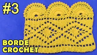 Borde 3 tejido a crochet fácil de hacer en punto pavo real con arañitas pequeñas [upl. by Ahtreb623]